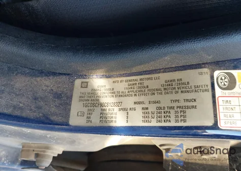 2012 Chevrolet Colorado 1Lt z USA, uszkodzony, nr VIN 1GCDSCF90C8128327